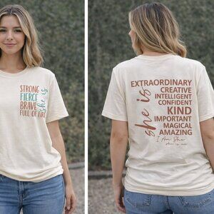 She Is | Heather Natural | Bella Canvas Graphic T-Shirt